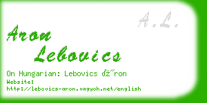 aron lebovics business card